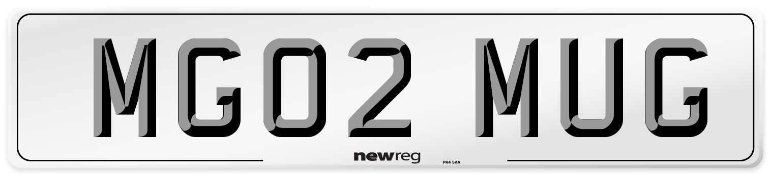 MG02 MUG Number Plate from New Reg